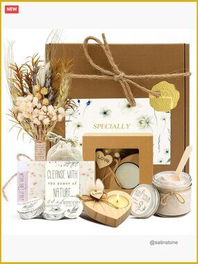 Spa Gift Box for Women - Natural Self Care Kit, 8 Piece Relaxation Set